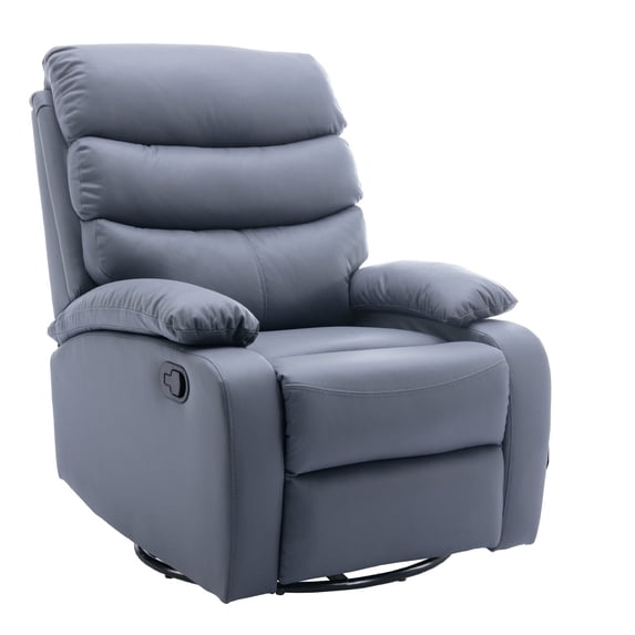 360°Swivel Rocker Recliner Chair with Adjustable Backrest&Footrest Breathable Fabric Manual Rocking Recliner Chair for Adults Single Sofa Recliner for Living Room Dark Gray