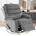 thumbnail image 1 of 360°Swivel Rocker Recliner Chair with Adjustable Backrest Rocking Small Recliner Chair for Small Spaces, Small Rocker Recliner Chair for Living Room, RV, Nursery, Bedroom, Gray, 1 of 8