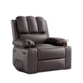 thumbnail image 1 of 360° Swivel Rocker Recliner Chair for Adults, Lazy Recliner for Adults, 22 in with 1.5X Sponge Filling, Side Pocket, and Cup Holder, for Living Room, Bedroom, and Nursery, Coffee, 1 of 10