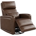 thumbnail image 1 of 360° Swivel Rocking Recliner Chair with Manual Footrest, Soft Faux Leather Upholstered Glider for Living Room/Nursery, 1 of 7