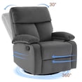 thumbnail image 1 of 360° Swivel Rocking Recliner for Adults, Micro Velboa Rocker Recliner Chair for Living Room, Manual Single Sofa Recliner for Apartment - Gray, 1 of 5