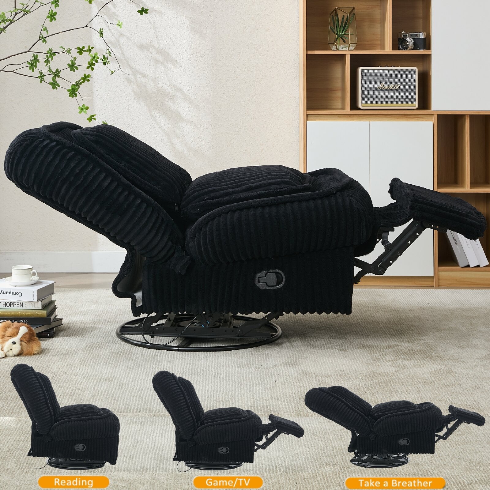360° Swivel Rocking Single Sofa, Recliner Sofa, Manual Glider Rocking ...