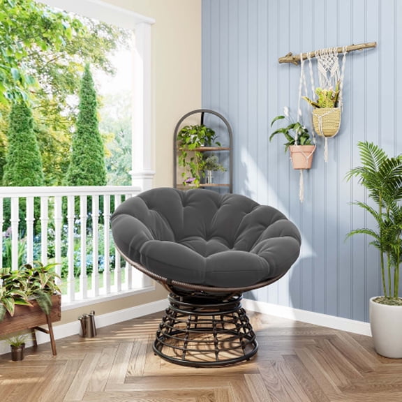 360° Swivel Saucer Chair, Cozy Corduroy Accent Chair for Living Room Bedroom Office, Modern Round Lounge Chair with Sturdy Metal Frame