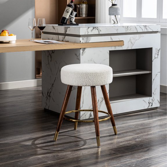 360° Swivel Stool with Metal Footrest / Comfortable Dining Seating Solution