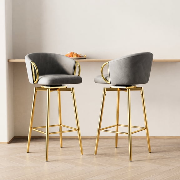 360° Swivel Velvet Bar Chairs | Suitable for Dining and Drinking | Soft Fabric for a Relaxed Experience | Anti - slip Design for Stability