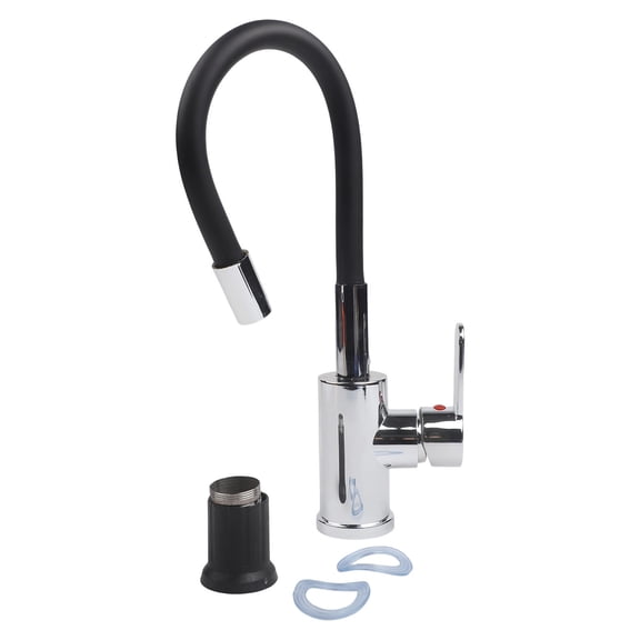 360 Swiveling Kitchen Tap: High Pressure Stainless Steel Mixer With Temperature Control, Lead-Free Hygienic Design, Matte Chrome Finish For Modern Sinks, Black