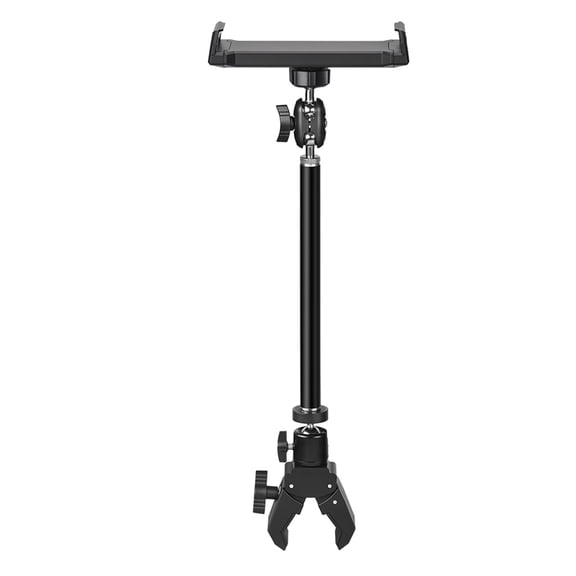 360 Swivels Tablets Stand With Adjustable Arm Clamp Compatibility 5-13inch Screens Metal Plastic Construction Desktop Bedsides Mount