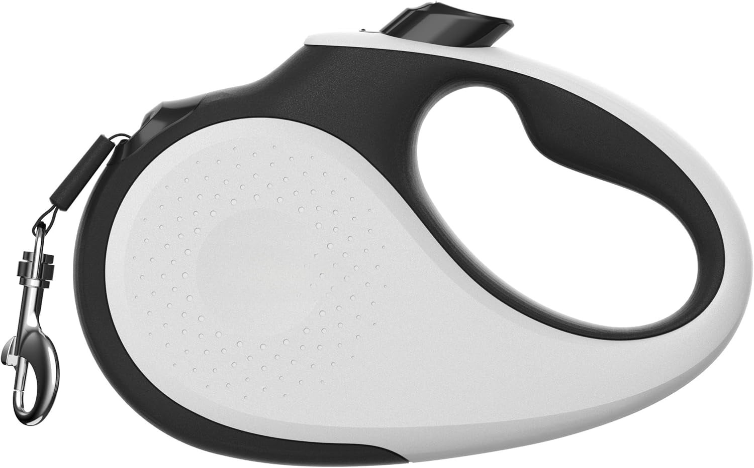 360 °   Tangle-Free Retractable Dog Leash |   16 ft Strong Nylon Tape |   One-Handed Brake, Pause, Lock (Medium, White)