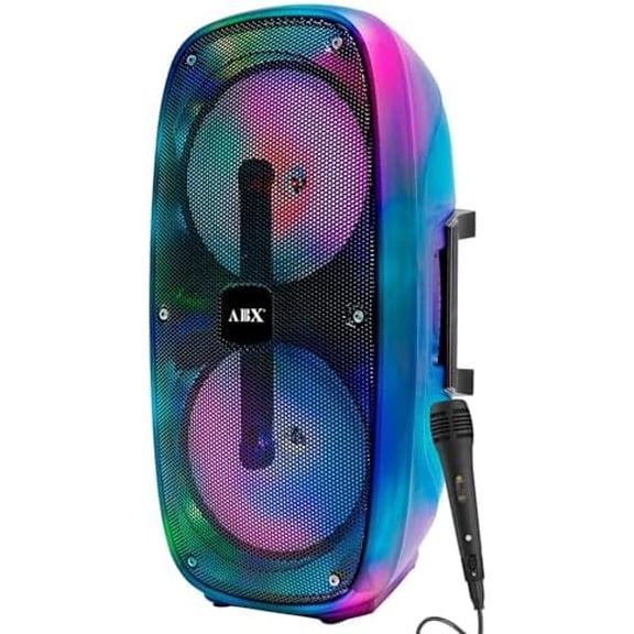 360 Translucent Bluetooth Party Speaker  Dual 6.5 Woofers, Mic Input | Comes with Wired Microphone, Loud, Great for Parties & Karaoke$$Musical Instruments