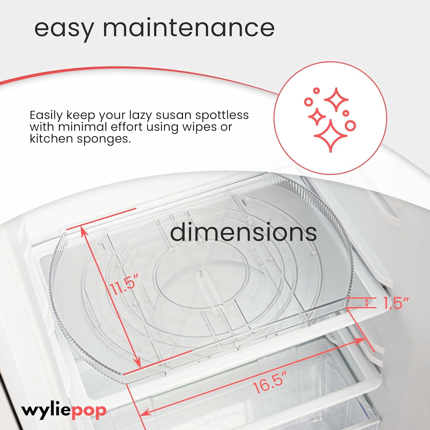 Refridgerator Rectangle 360° Turntable Refrigerator Organizer with Pull-Out Shelf - Large ...