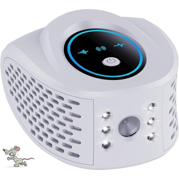 360 Ultrasonic Pest Repeller, 4 in 1 Rodent Repellent with 6 Strobe Lights, Mouse Squirrel Bat Spider Deterrent Devices for Attic Houses Barns Garage Basement RV