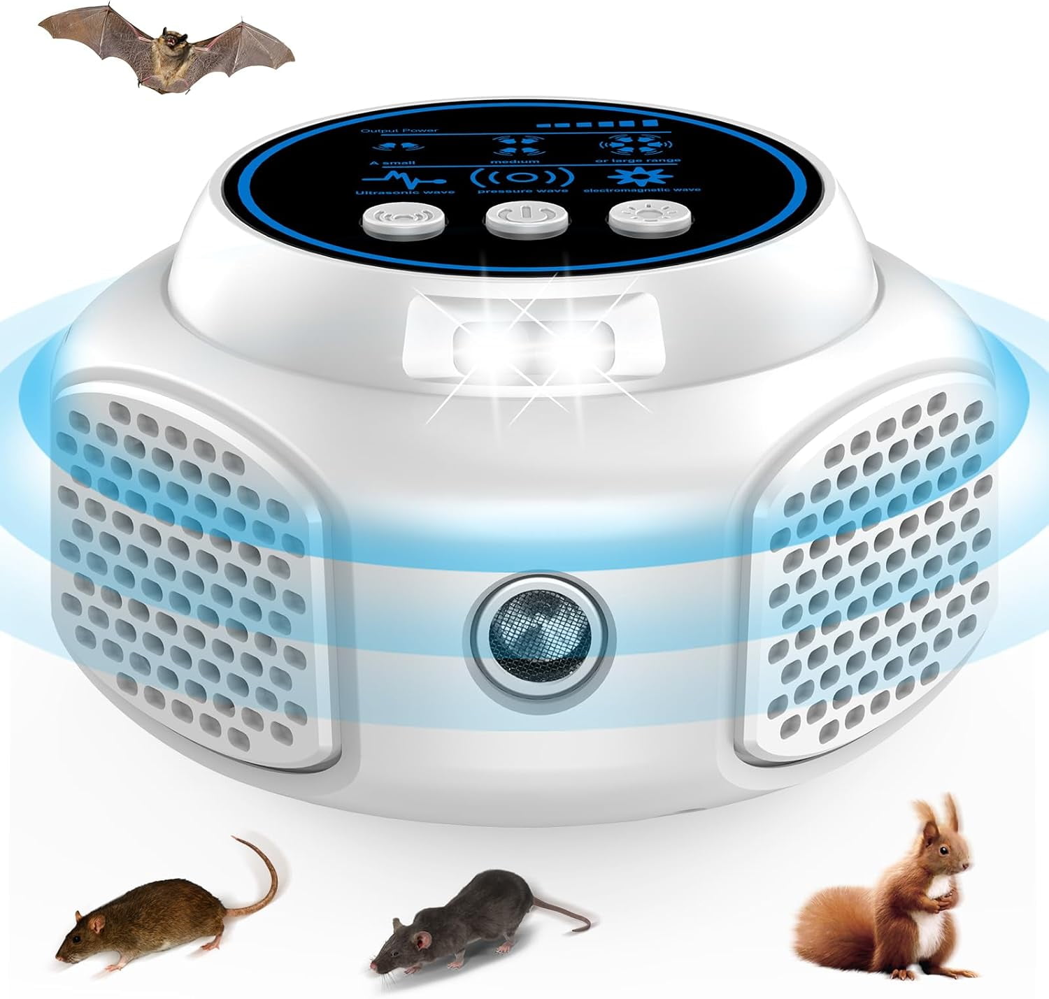 Rodent Plug In 360° Ultrasonic Rodent lent, 4 Modes Electronic Mouse lent Plug in ...