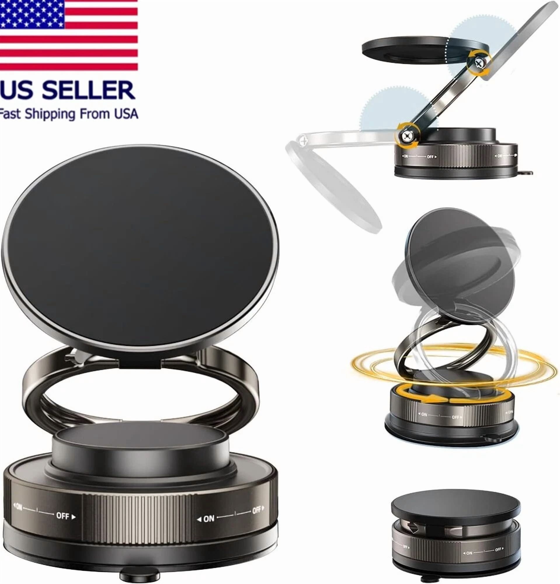 360° Vacuum Magnetic Phone Holder Stand, Strong Suction Cup Mobile Stand For Car
