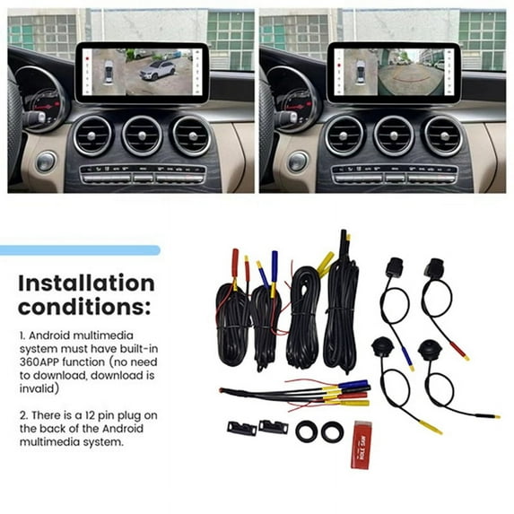 360 Vehicle Camera Panoramic Surround View 1080P AHD Front Rear Left Right View Camera for Android Car Radio System