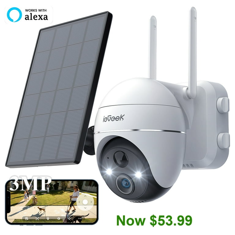 360 View PTZ Solar Security Cameras Wireless WiFi Outdoor PIR