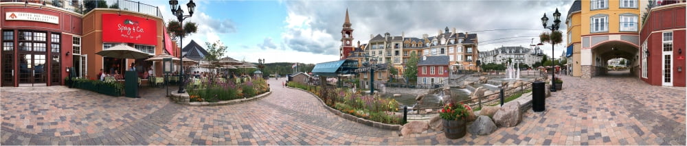 360 View Panorama Mont-Tremblant Quebec Canvas Art - Henry Lin Design Pics (44 x 9)