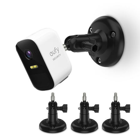 360° Wall Mount for EufyCam 3,EufyCam 3C/2,2C Pro Camera Brackets (Black-3pack)