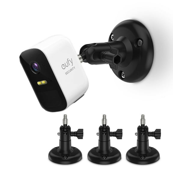 360° Wall Mount for EufyCam 3,EufyCam 3C/2,2C Pro Camera Brackets (Black-3pack)