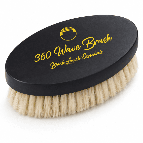 360 Wave Brush, Soft Black Bristle, Curved Shape for Scalp Contact, Durable Bristles for Wave