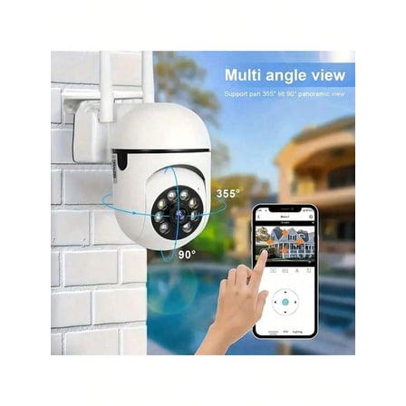 360° WiFi Security Camera 1080P HD, Night Vision, Remote Access, Indoor/Outdoor Wall Mount for Home, Yard, Entrance - Christmas & New Year Gift