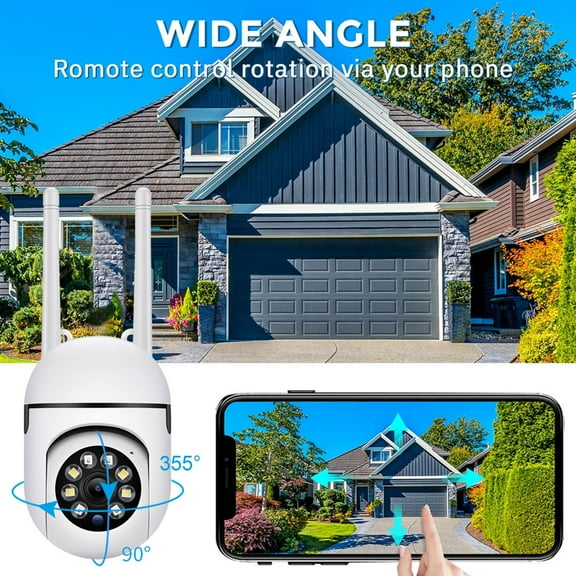 360° Wireless Security Camera – 1080P, 2.4GHz WiFi, Pan/Tilt, Motion Detection, Two-Way Audio, IP66 Weatherproof