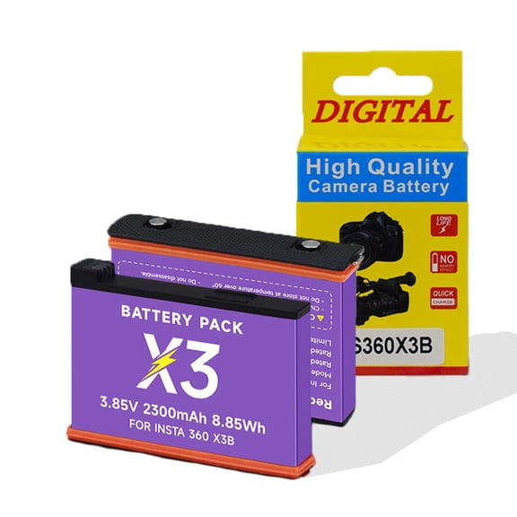 360 X3 Batteries(2 Packs) for Insta360 X3 Camera-2300mAh