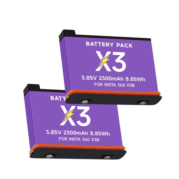 CITYORK 2 Packs 360 X3 Replacement Batteries, 2300mAh High Capacity Rechargeable Battery for Insta 360 ONE X3 Camera