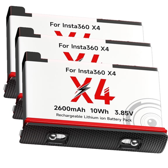 360 X4 Batteries(3 Packs) for Insta360 X4 Camera-2600mAh