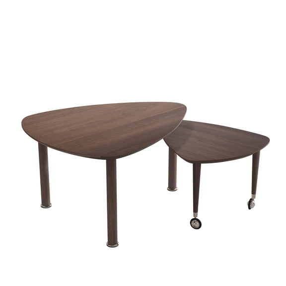 360 degree Rotatable modern Coffee Table for Living Room, solid wood legs with simply assemble Cocktail Table, Rotating Modern Apartment Wood Furniture Walnut / Black / Grey Brown / White