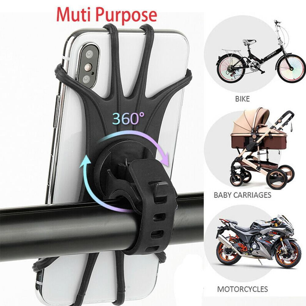 Bike Phone Mount, 360 Rotation Cell Phone Holder for Bike, Universal Silicone Bicycle Phone Mount for Xs Max Xs Xr X 8 Plus 8 7 6s Plus, Galaxy S10+ S10