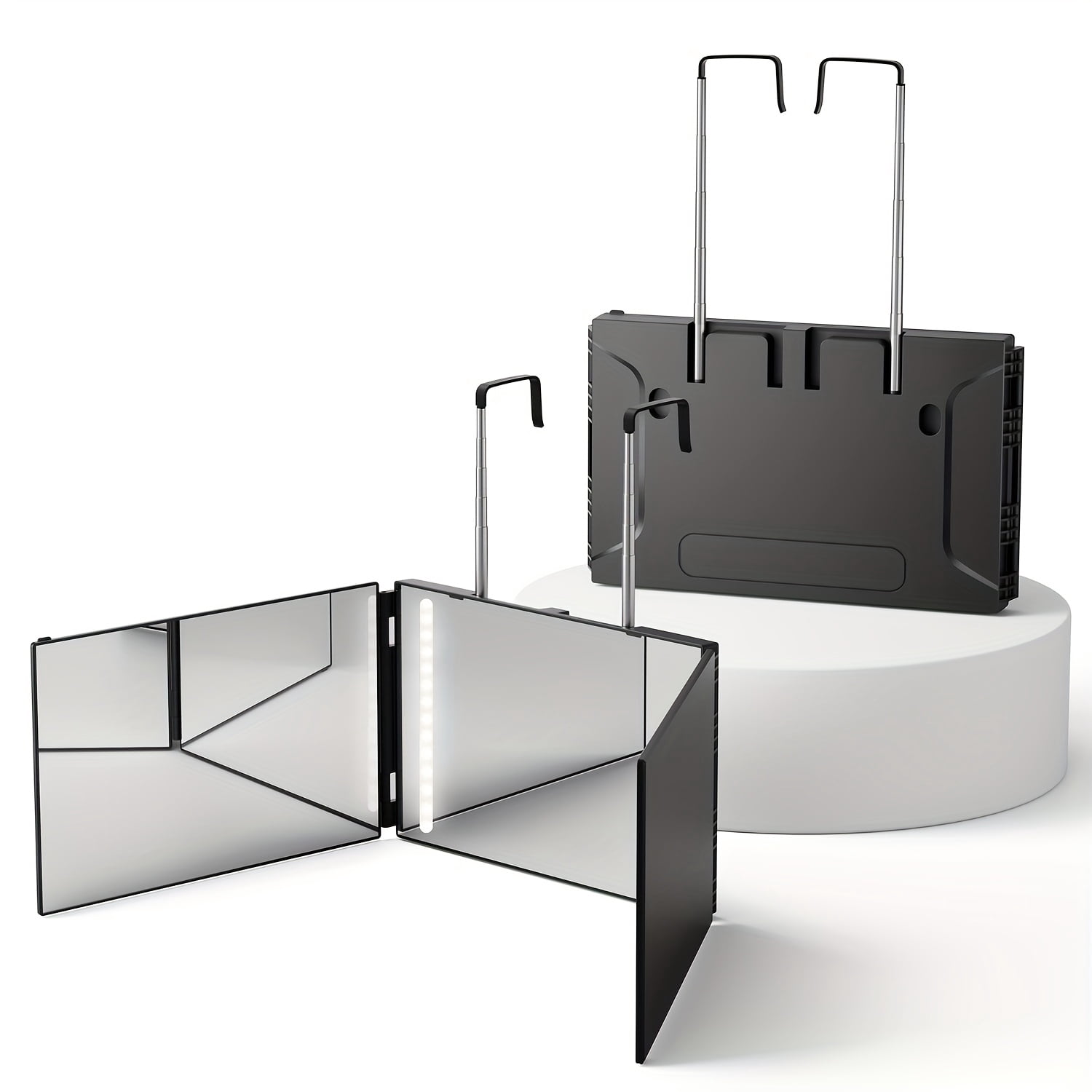 360-degree Viewing Angle Self-cutting Hair Mirror, Transparent Anti-fog ...