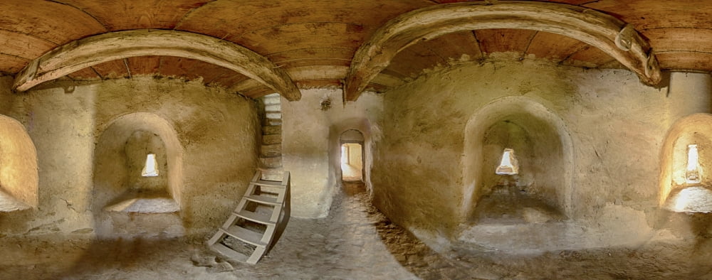 360 degree interior view of Prejmer Fortified Church Prejmer Brasov County Transylvania Romania Canvas Art - Panoramic Images (27 x 9)