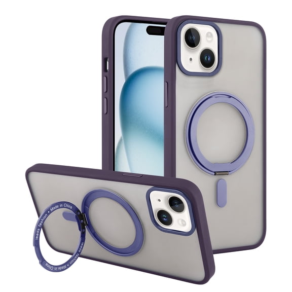 360-degree rotating fulcrum case iPhone 15 Frosted Support wireless charging