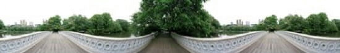 360 degree view of a footbridge in an urban park Bow Bridge Central Park Manhattan New York City New York State USA Canvas Art - Panoramic Images (22 x 4)