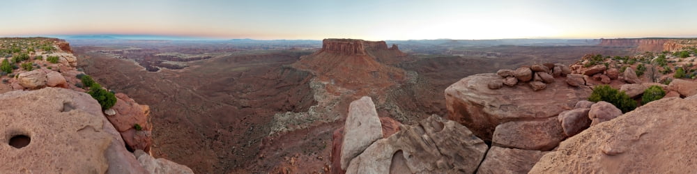 360 degree view of Grand View Point Canyonlands National Park Colorado USA Canvas Art - Panoramic Images (48 x 12)