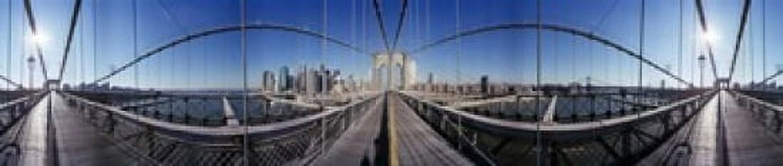 360 degree view of a bridge Brooklyn Bridge East River Brooklyn New York City New York State USA Canvas Art - Panoramic Images (22 x 5)