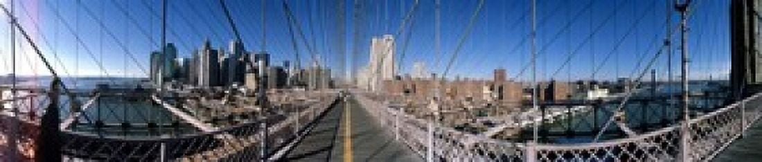 360 degree view of a bridge Brooklyn Bridge East River Brooklyn New York City New York State USA Canvas Art - Panoramic Images (22 x 5)
