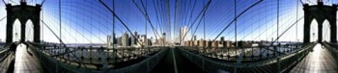 360 degree view of a bridge Brooklyn Bridge East River Brooklyn New York City New York State USA Canvas Art - Panoramic Images (22 x 5)