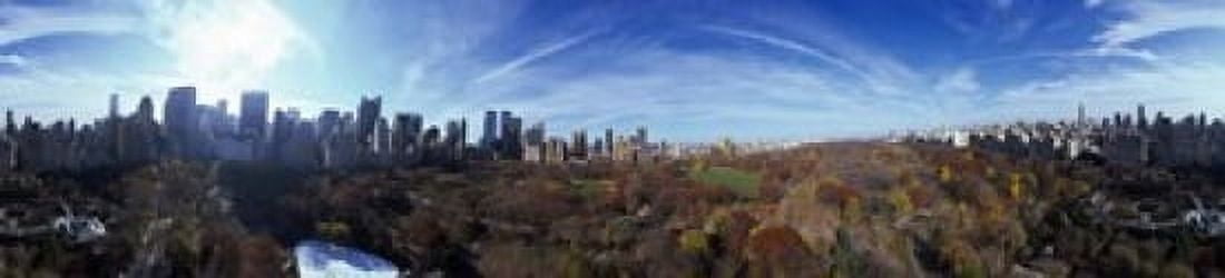360 degree view of a city Central Park Manhattan New York City New York State USA 2009 Canvas Art - Panoramic Images (44 x 10)