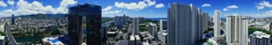 360 degree view of a city Waikiki Beach Oahu Honolulu Hawaii USA Canvas Art - Panoramic Images (44 x 7)