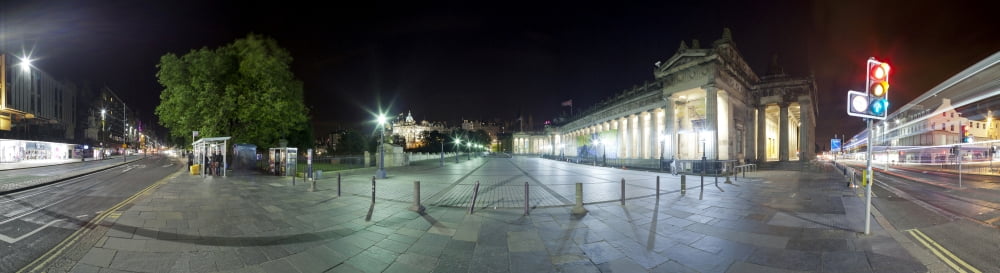 360 degree view of a city at night Edinburgh Scotland Canvas Art - Panoramic Images (27 x 9)