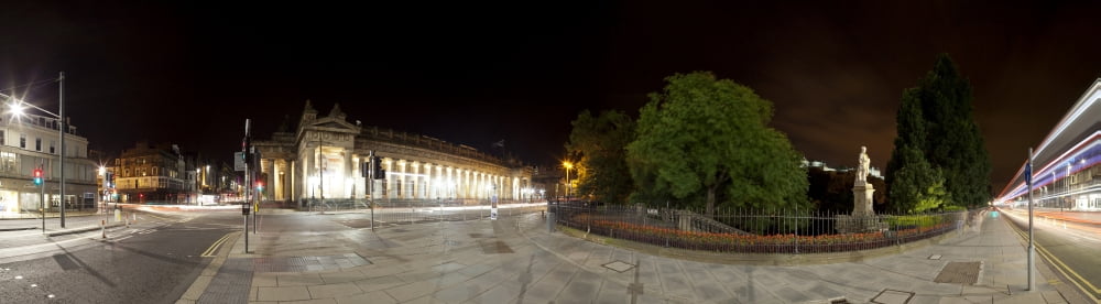 360 degree view of a city at night Edinburgh Scotland Canvas Art - Panoramic Images (44 x 12)