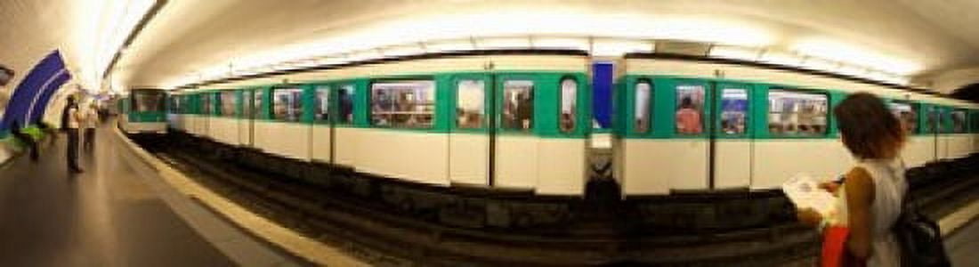 360 degree view of a metro train Paris Ile-de-France France Canvas Art - Panoramic Images (42 x 12)