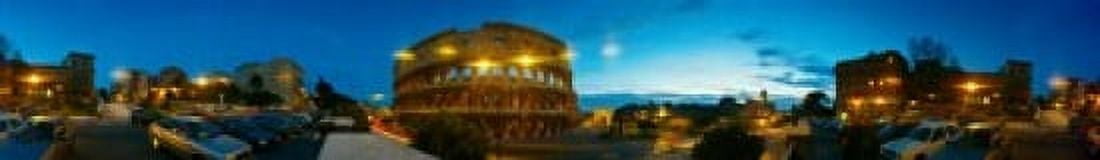 360 degree view of an amphitheater lit up at dusk Coliseum Rome Lazio Italy Canvas Art - Panoramic Images (22 x 4)