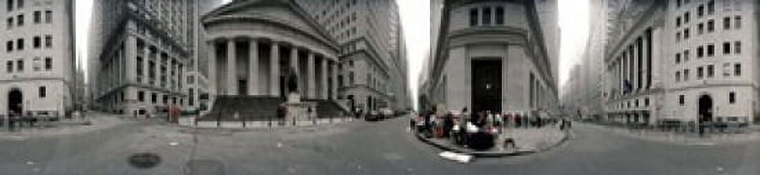 360 degree view of buildings Wall Street Manhattan New York City New York State USA Canvas Art - Panoramic Images (40 x 10)