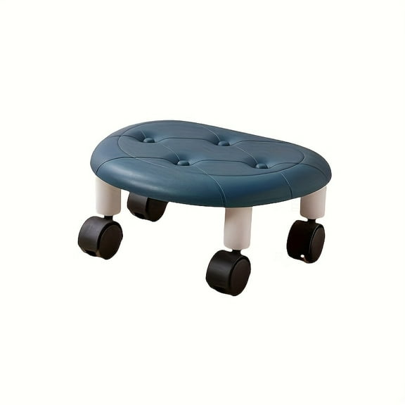 360° rotating mobile stool - Pulley low stool, waterproof modern open rolling foot stool with wheels, suitable for home, bathroom, bedroom, dormitory - multi-functional rolling seat