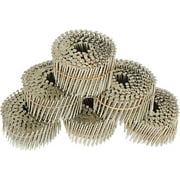 3600 Count Ring Shank Resin Paint Coating Coil Roofing Nails 15-Degree Collated Wire Coil 2-1/2 In Small Cap Coil Stud Siding Nails for Fiber Cement Siding, Cedar Siding, Fencing