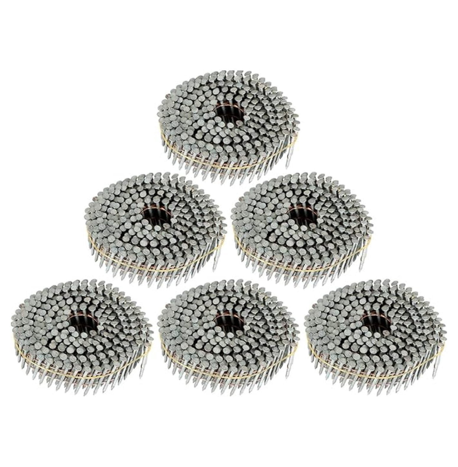 15-Degree Coil Siding Nails – 1-3/4 Inch X .092, 3600 Count, Hot-Dipped Galvanized, Ring Shank, Full Round Head 15-Degree Coil Siding Nails – 1-3/4 Inch X .092, 3600 Count, Hot-Dipped Galvanized, Ring Shank, Full Round Head