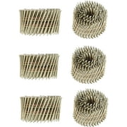 3600 Count Siding Nails 15 Degree 2-1/2 Inch x 0.09 Inch Collated Wire Coil Full Round Head Ring Shank Resin Paint Coating Wall Panel Nails