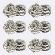 3600 Count Stainless Steel Coil Roofing Ring Shank Siding Nails 15-Degree Collated Wire Coil 1-1/4 Inch, 0.09 Inch Ring Shank, Small Cap Coil Stud Siding Nails